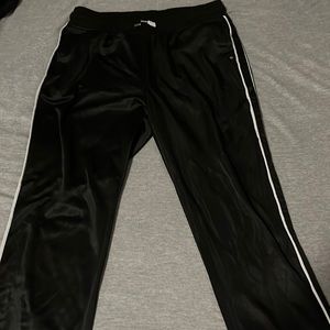 Black and white striped joggers